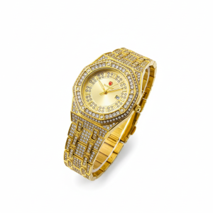 Luxury Gold Diamond-Studded Wrist Watch –